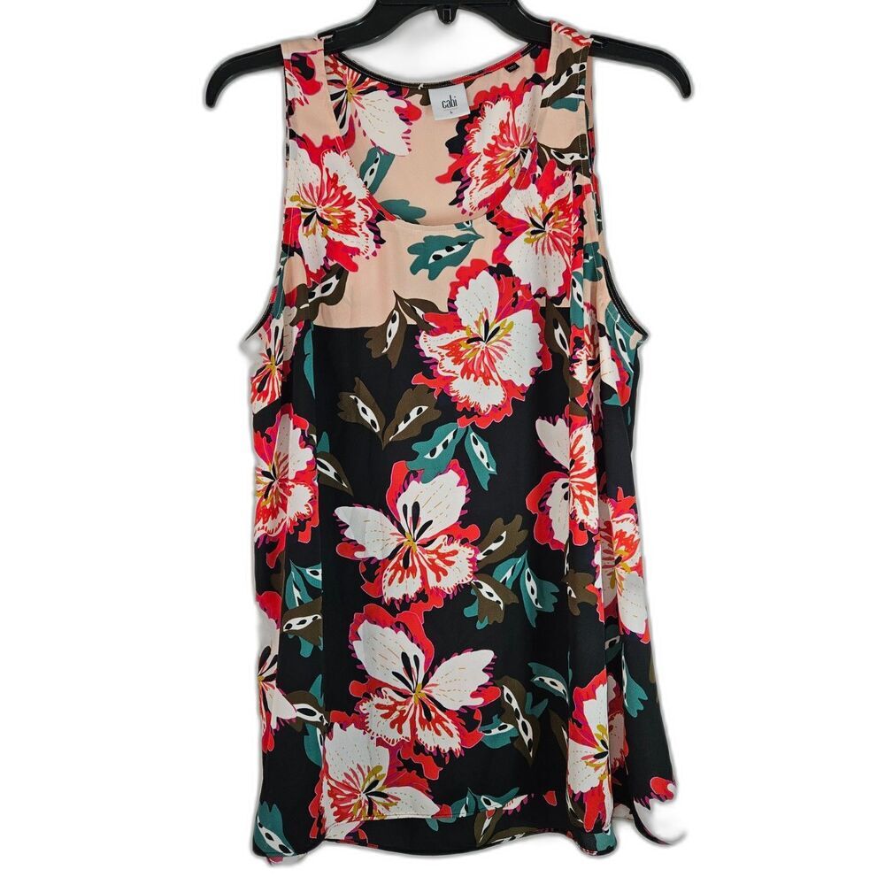 Cabi Hibiscus Blouse Tank Top Size Large 5542
